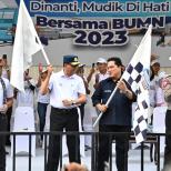 Menhub Lepas Keberangkatan Peserta Mudik Gratis Kemenhub, BUMN dan Polri