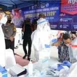 MENHUB TINJAU PELAKSANAAN RANDOM CHECK RAPID TES ANTIGEN DI TERMINAL KAMPUNG RAMBUTAN